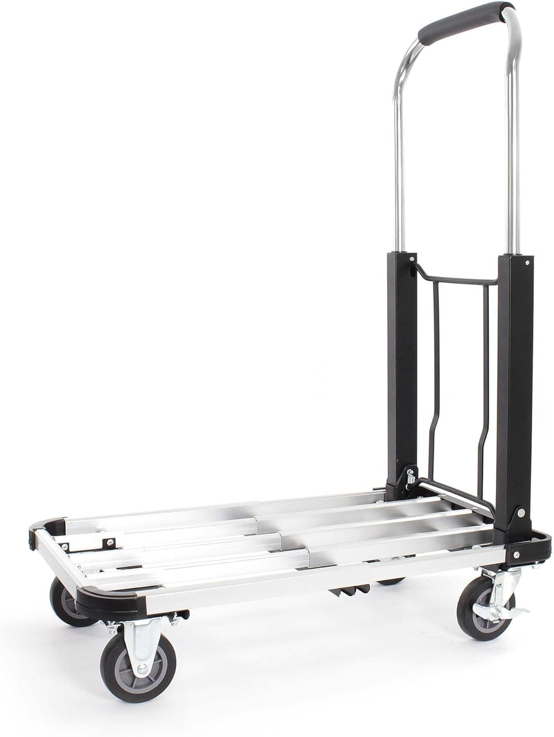 XPOtool Plattformwagen bis 150 kg 710x410 mm, Transportkarre klappbar mit Vollgummireifen, Bremse un