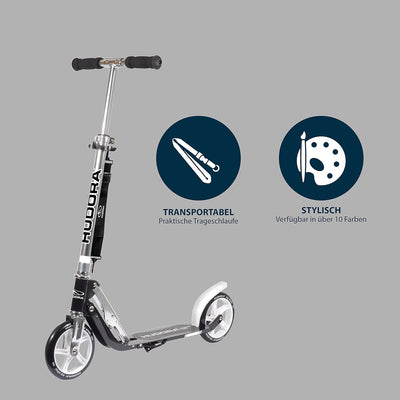 HUDORA BigWheel 180 Scooter - Tretroller für Kinder und Erwachsene - Roller ab 6 Jahre - Cityroller