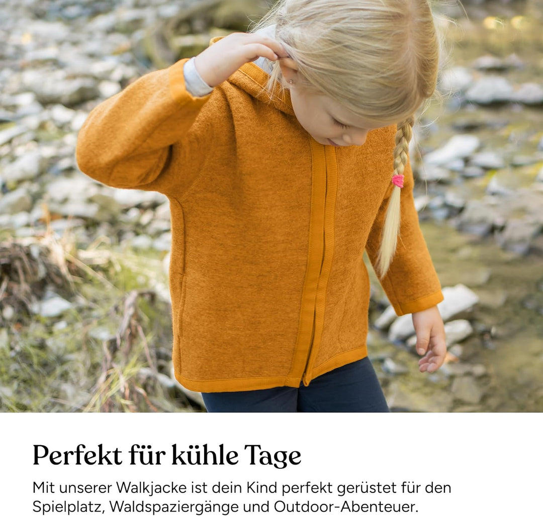 Ehrenkind® Walkjacke | Jacke für Kind aus Natur Schurwolle mit Reissverschluss | Walk Jacke für Baby
