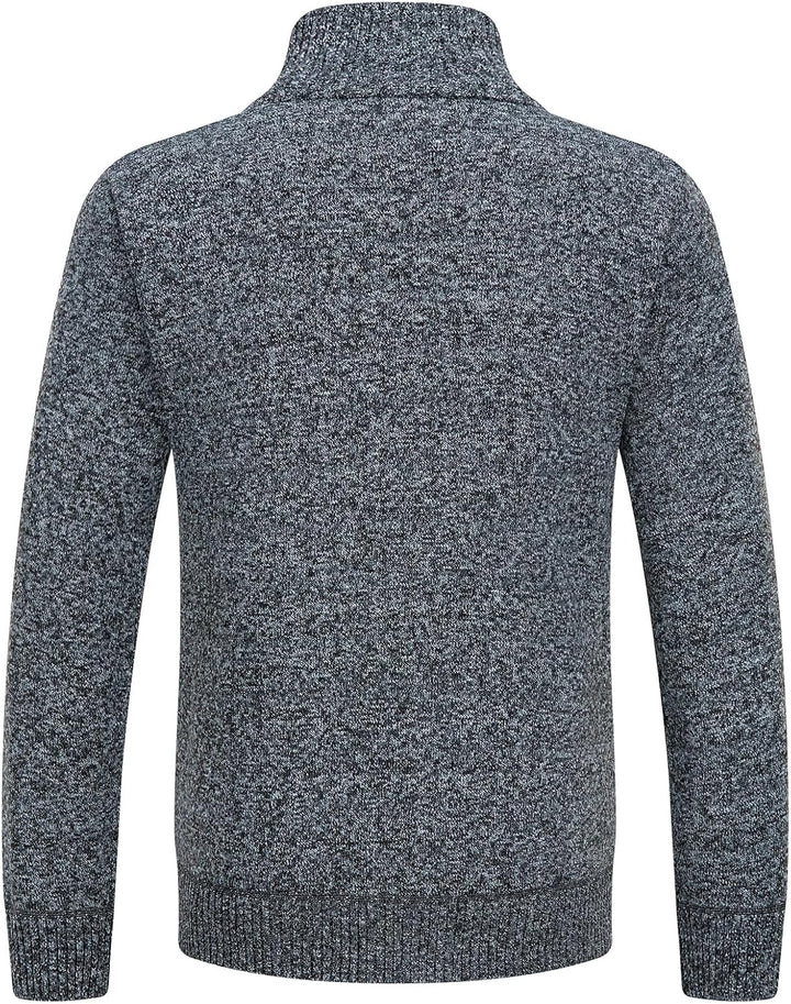 KUDORO Strickjacke Herren Cardigan Trachtenjacke mit Reissverschluss Gestrickt Wintermantel Strickja