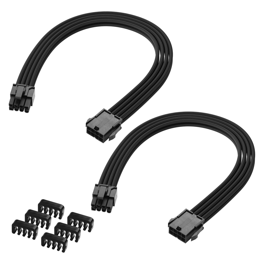 Verlängerungskabel-Adapter ATX 8-polig auf ATX 8-polig (6+2) Stecker, Weiss, für PC Build, High-End-