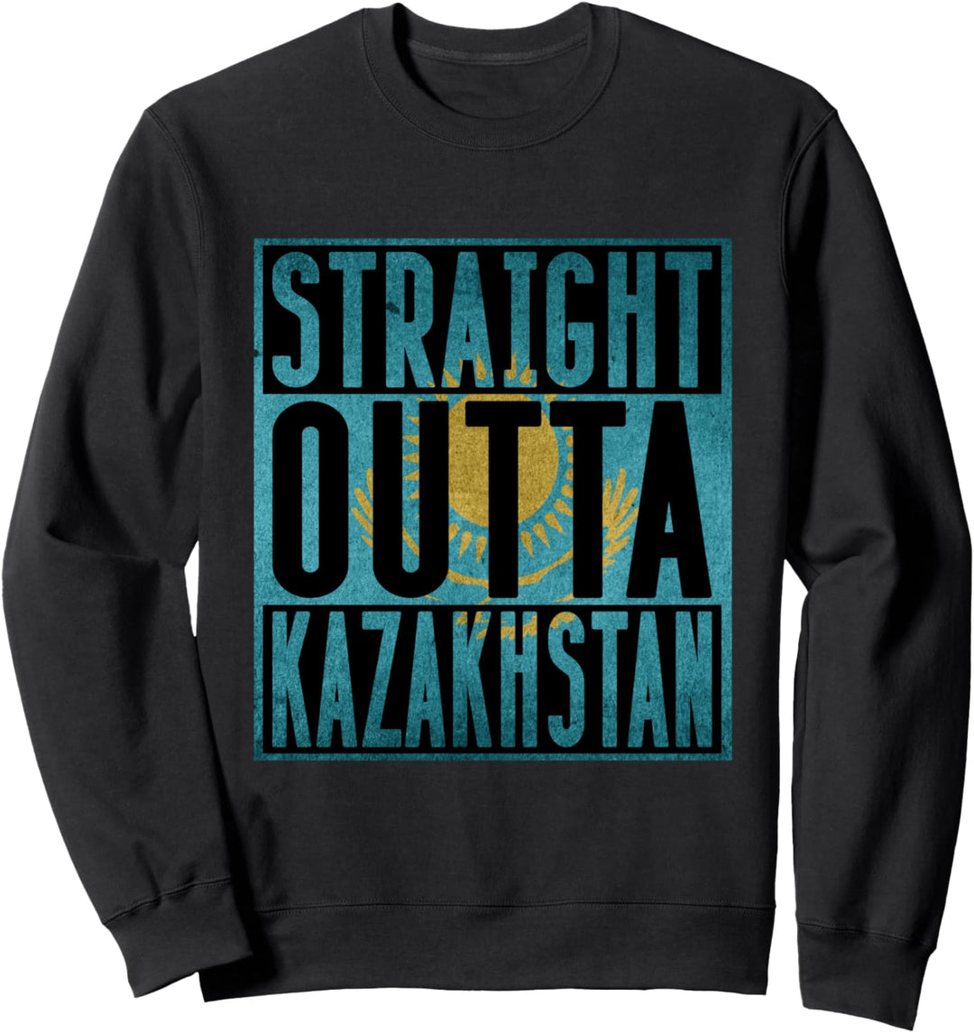 Straight Outta Kazakhstan Flagge Astana Russland CCCP Russia Sweatshirt