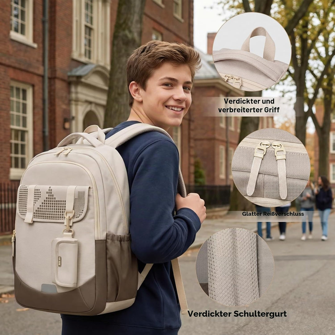 Amythe Schulrucksack Jungen Teenager Grosser Kapazität 30L, Rucksack Schule Gymnasium Oberstufe Schu