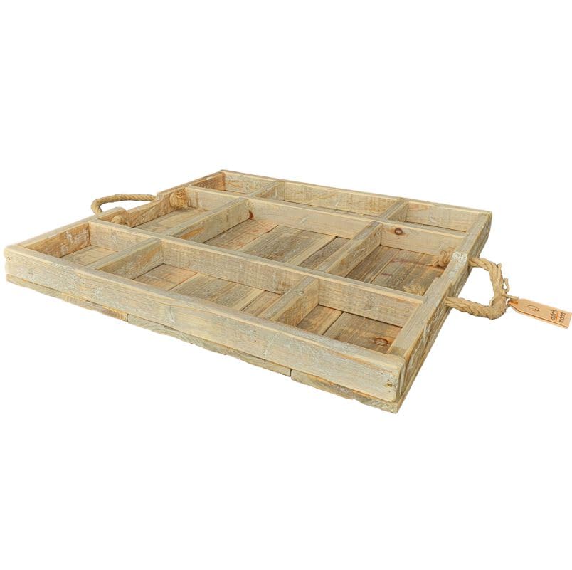 Holztablett Susan 55x55 cm Massivholz – Hockertablett &amp; Serviertablett (Braun), Braun