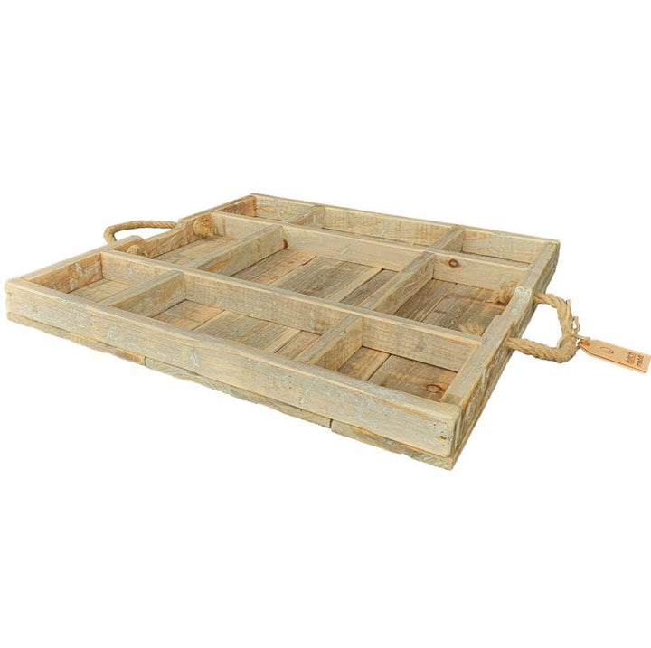 Holztablett Susan 55x55 cm Massivholz – Hockertablett &amp; Serviertablett (Braun), Braun