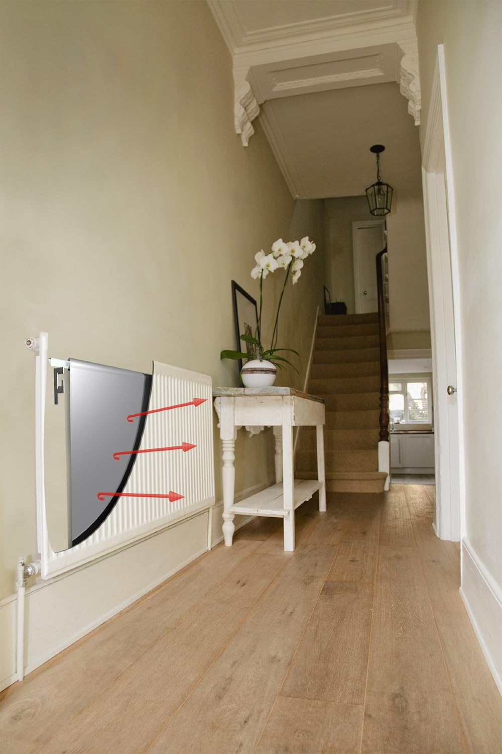 Radflek Reflexionsfolie für Heizkörper, mit reflektierendem Radstik-Klebeband, 5 Radflek-Folien / 4