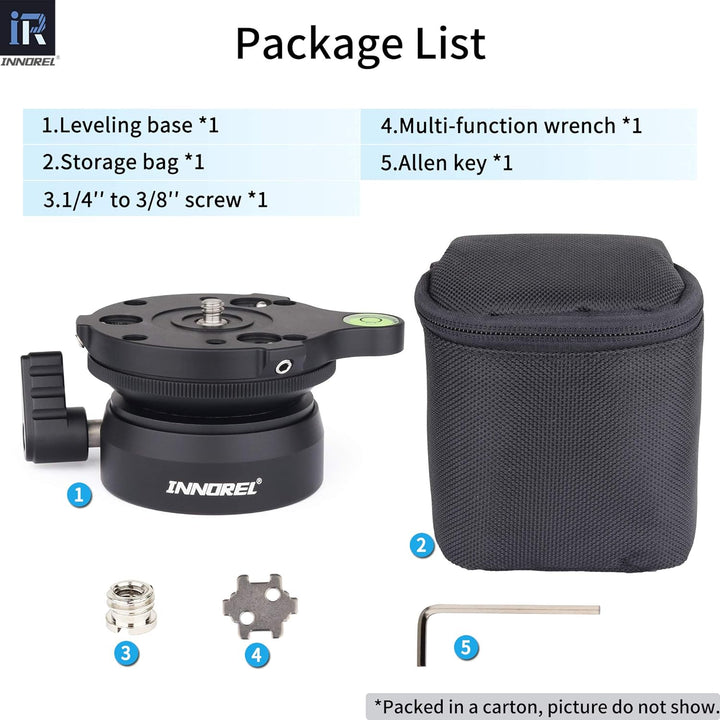 INNOREL Stativ Nivellierbasis, LB60 Nivellier-Basis, Halbkugel mit versetzter Wasserwaage und Wasser