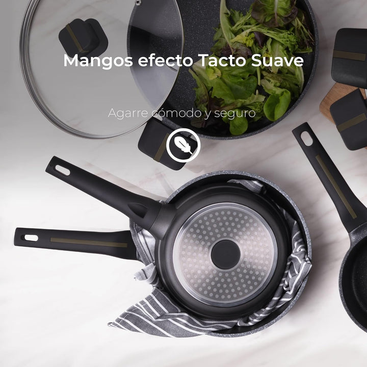Set von 2 Pfannen Ø20Ø24cm mit Bistro-Schützern San Ignacio 2 Bratpfannen (20 und 24 cm)+2 Schutzvor