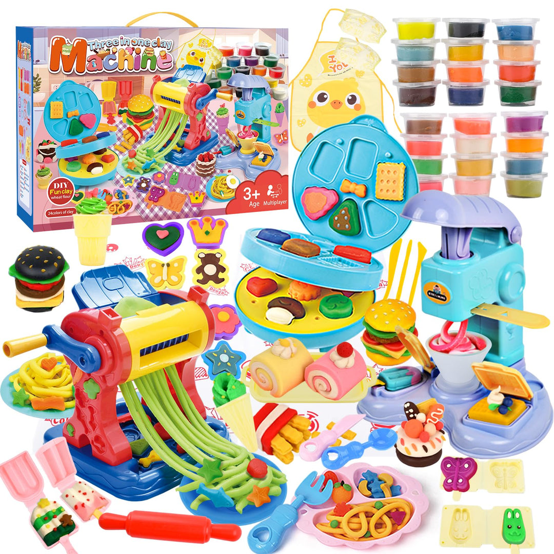 Knete Set Knetwerkzeug für Kinder, Knete Dough Set für Kinder,Kitchen Creations Eismaschine Burgerma