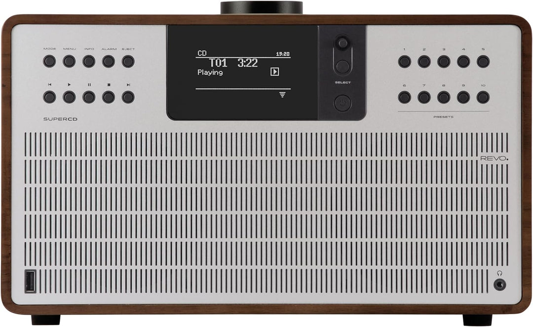 REVO SuperCD Internet-/DAB+ Digitalradio mit CD Player (40 Watt, Stereo Sound / DAB/UKW, Spotify, WL