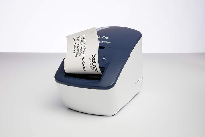 Brother QL-600B Blau Etikettendrucker (USB-Schnittstelle, Barcodedruck, automatische Schneideeinheit