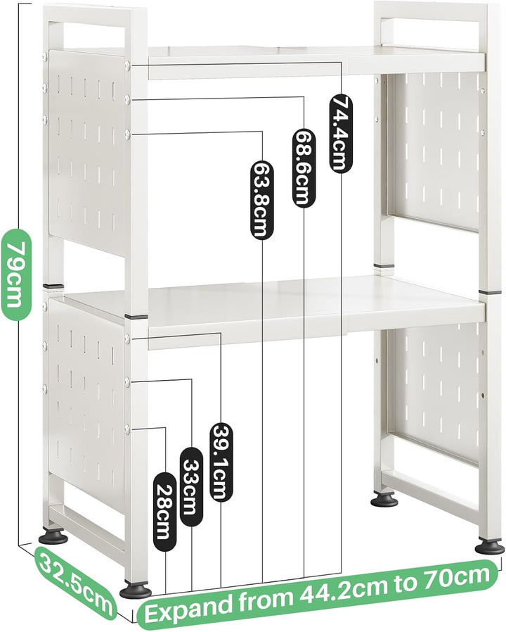 SAYZH Mikrowellen Regal, 3-stufiges Erweiterbares mikrowelle Regal Mikrowellenregal Organizer Küche