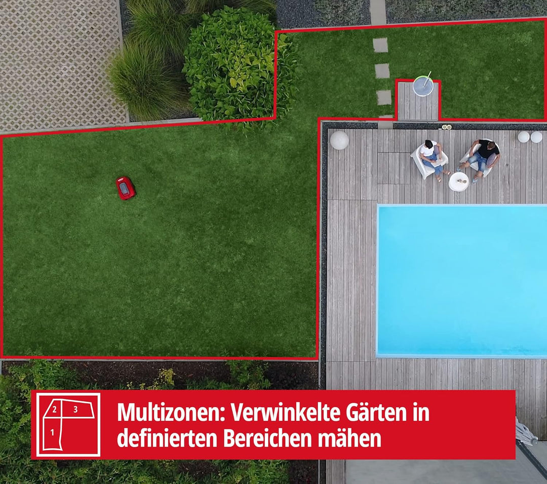 Einhell Mähroboter FREELEXO 600 BT (für bis zu 600 m², Multizonenmäher, Bluetooth App, inkl. 2,5 Ah