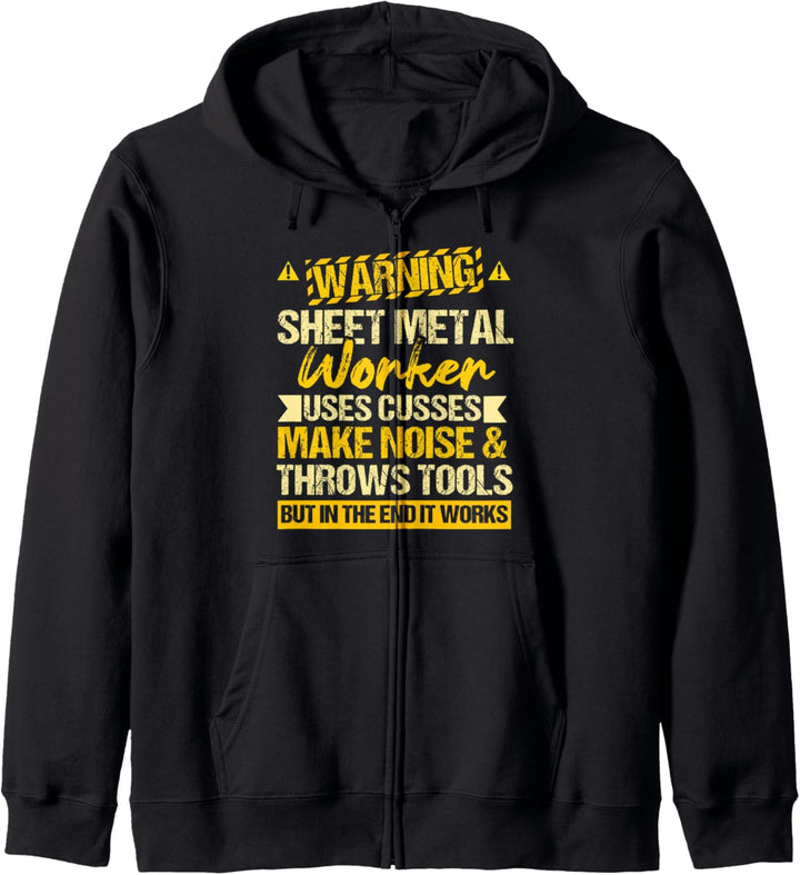 Sheet Metal Worker Gifts Funny Warning Cusses Throws Tools Kapuzenjacke