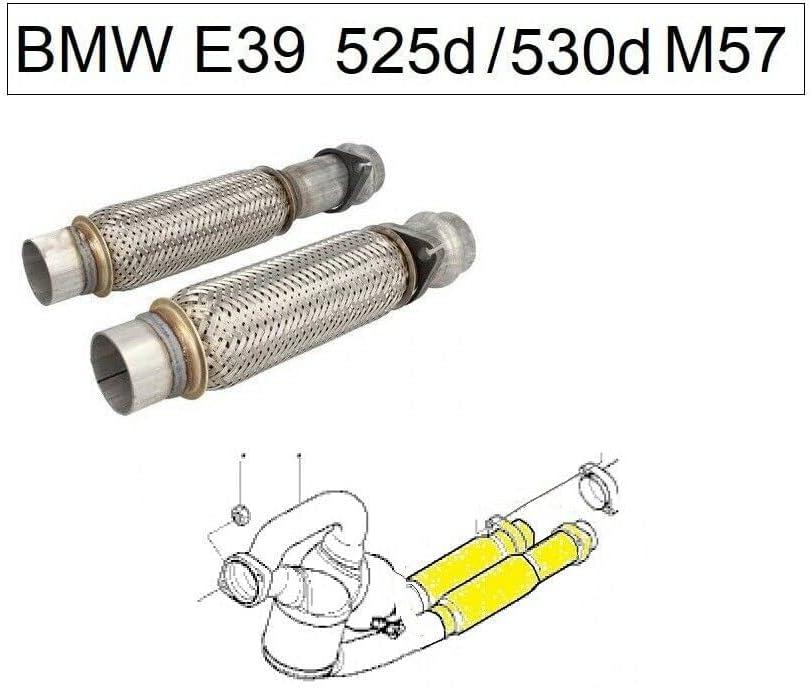 Flexrohr Reparaturrohr Katalysator mit Flansch kompatibel mit BMW E39 525d 530d M57