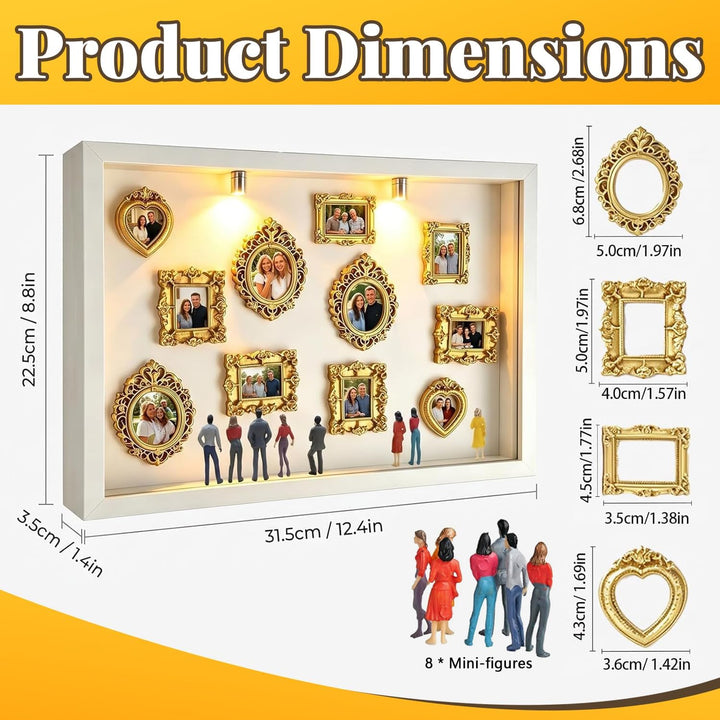 DIY Mini Museum Silhouettenbox mit Licht, Shadow Box Bilderrahmen Set, Museum of us, Foto Erinnerung