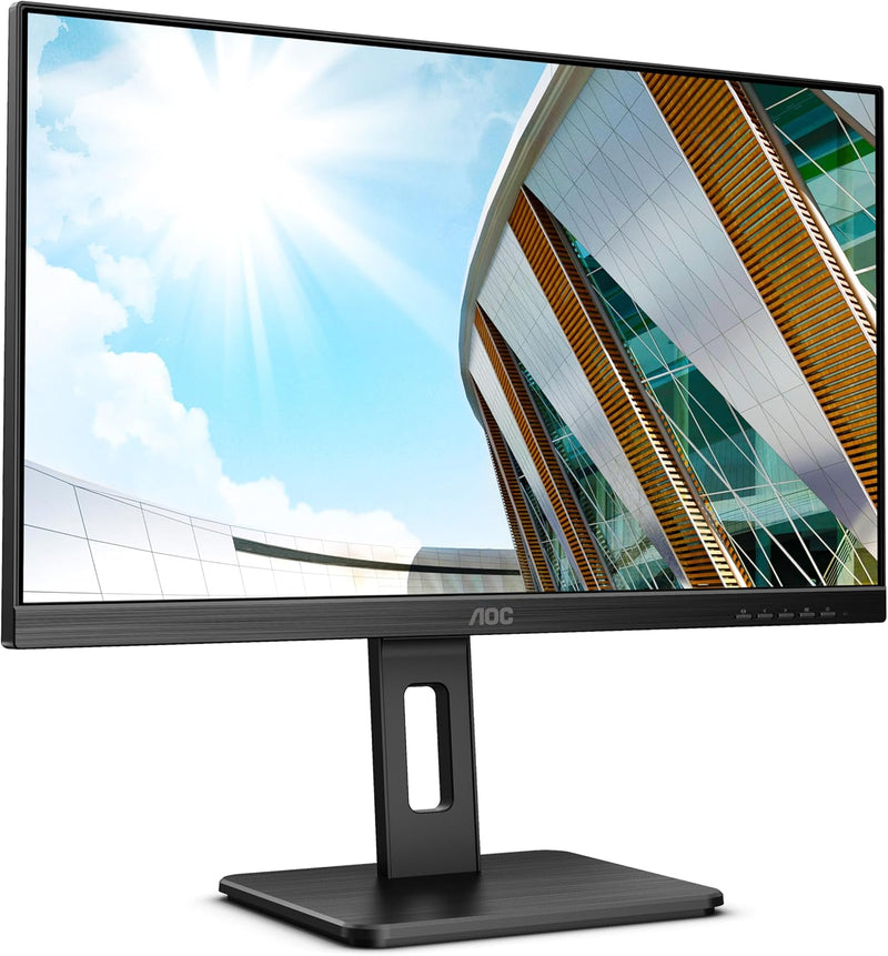 AOC Q24P2Q - 24 Zoll QHD Monitor, höhenverstellbar (2560x1440, 75 Hz, VGA, HDMI, DisplayPort, USB Hu