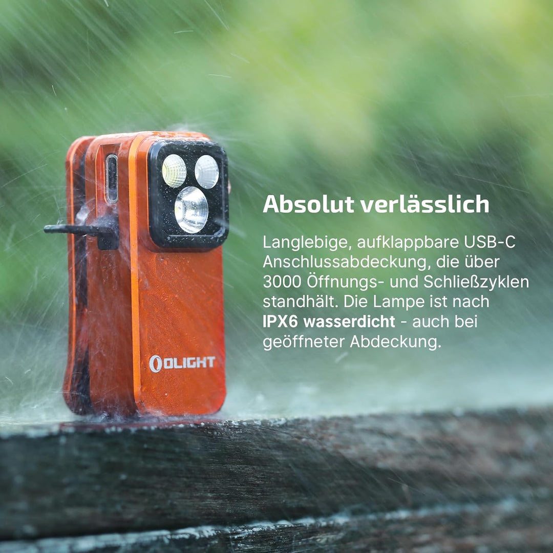 OLIGHT Oclip Pro Mini LED Taschenlampe mit Flutlicht, fokussiertes Licht und Rotlicht,500 LM helle U