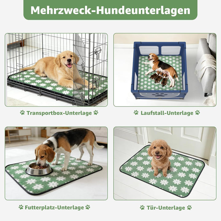 Saugfähige Welpenunterlagen Waschbar 90x60cm, 2 Stück – Wiederverwendbare & wasserdichte Trainingspa