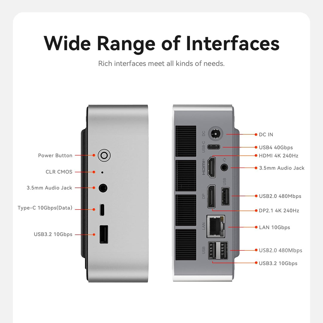 Beelink SER9 Max Mini PC, AMD Ryzen R7 H255(8C/16T bis zu 4,9GHz), 64GB DDR5 1TB PCIe4.0 SSD Mini Ga