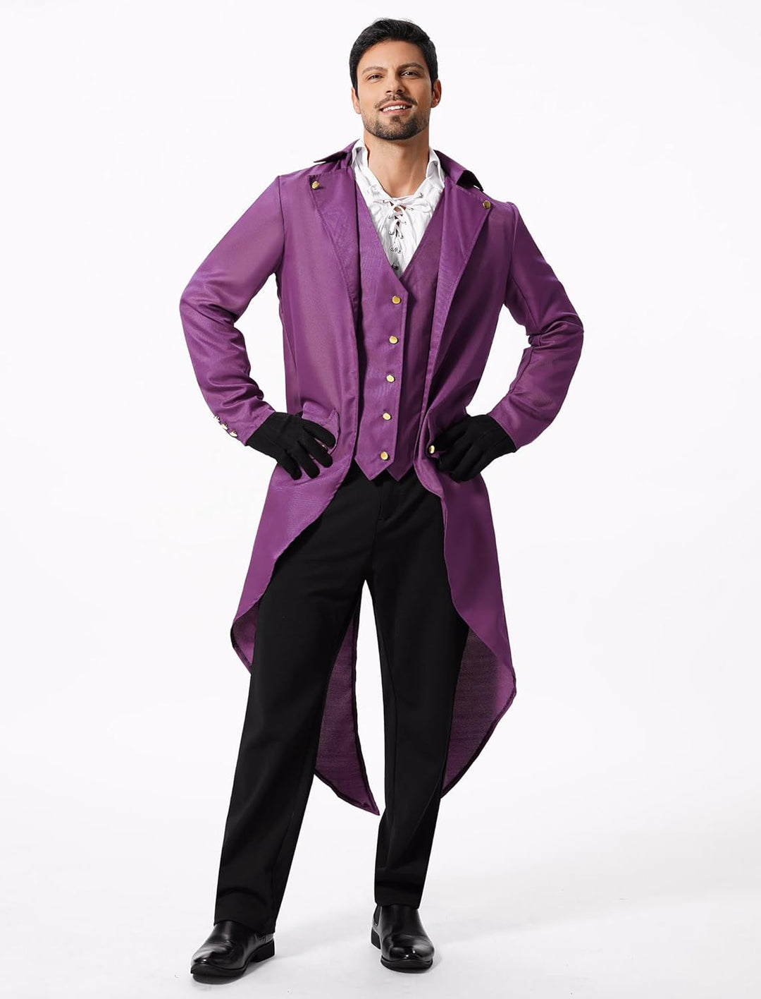 FYMNSI Herren Gothic Steampunk Frack Mantel Männer Mittelalter Viktorianischen Jacke Für Karneval Fa