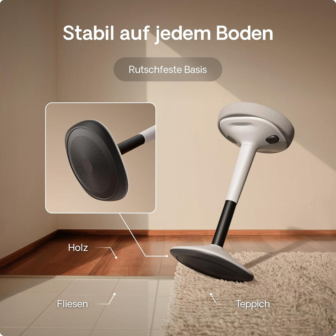 Desktronic Ergonomischer Stehhocker höhenverstellbar (57–82 cm) – Wackelhocker 37 cm Durchmesser, 36