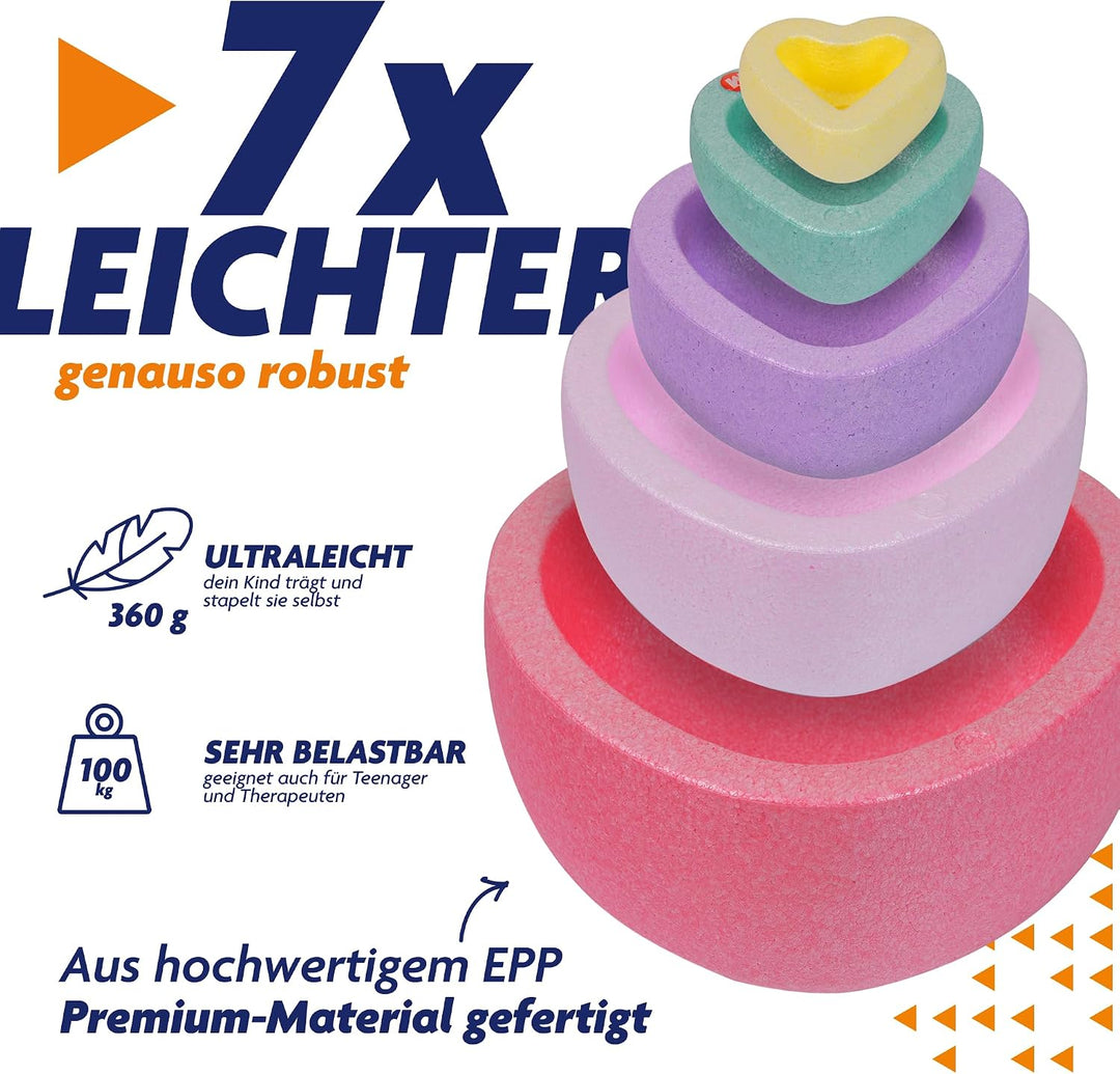 Rocks, Sensorische Balanciersteine für Kinder – 5er Set – Belastbar, Fördert Gleichgewicht, Motorik