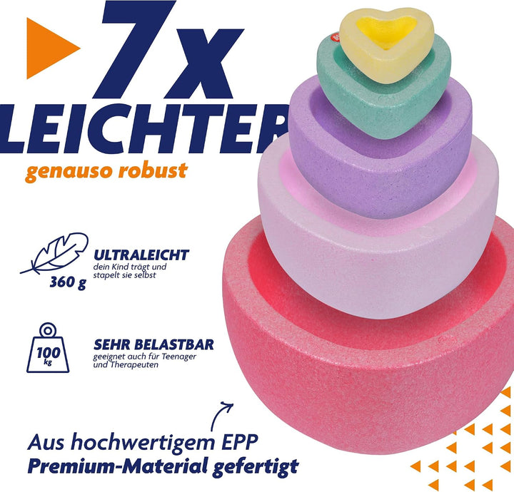 Rocks, Sensorische Balanciersteine für Kinder – 5er Set – Belastbar, Fördert Gleichgewicht, Motorik