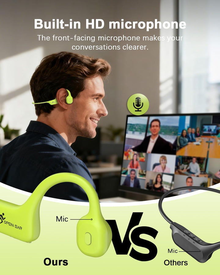 ANSTEN Knochenschall Kopfhörer Bluetooth 5.3, Open Ear Bone Conduction Headphones Kabellos mit Lange
