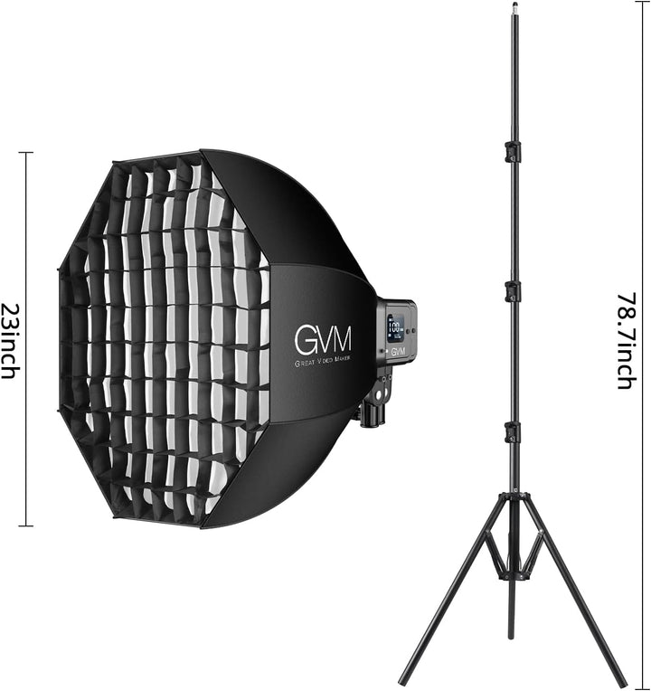 GVM 80W LED Videoleucthe mit Softbox, APP Steuerung 2700K-7500K LED Studio Dauerlicht, Konferenz Bel
