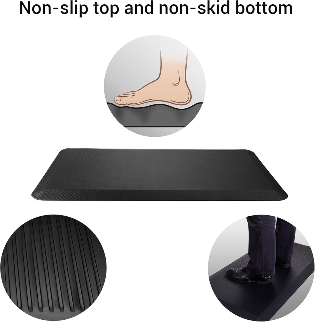 FLEXISPOT Bodenmatte für Schreibtisch, Küche, komfortabel gegen Müdigkeit, Schwarz, Schwarz