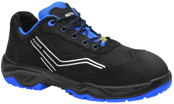 ELTEN Sicherheitsschuhe AMBITION blue Low ESD S1, Herren, sportlich, leicht, schwarz/blau, Stahlkapp