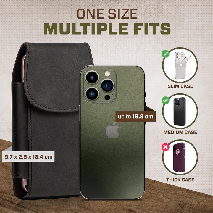 Hengwin Leder Handy Holster Fall Taille Gürtel Tasche für iPhone 17 Pro Max/16Plus iPhone 16 15 14 1
