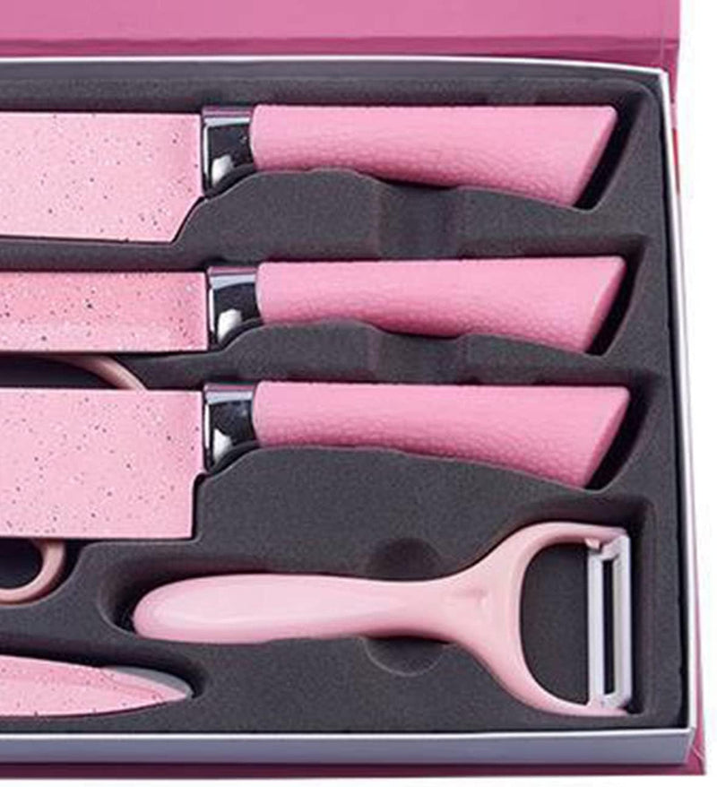 Buntes Messerset, Buntes Küchenmesserset Feine Verarbeitung für Gemüse (Rosa), Rosa