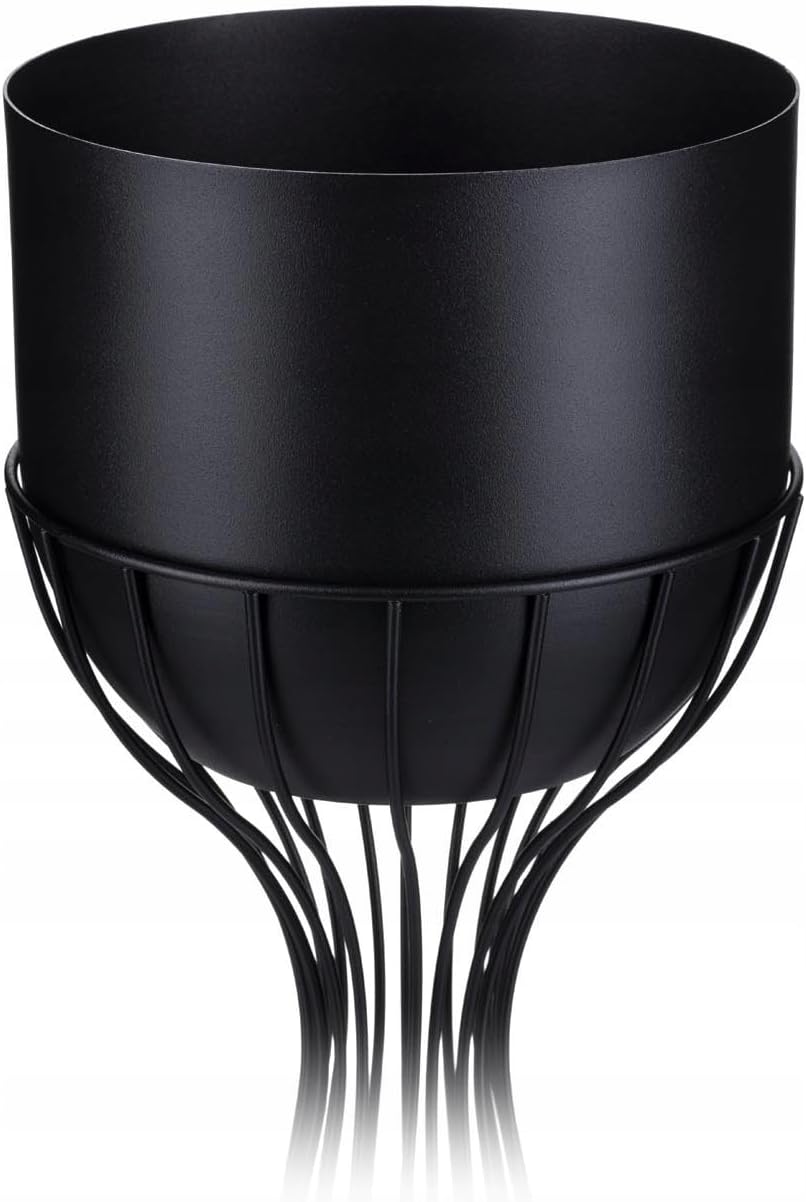 HowHomely Moderne Blumenständer Metall 68 cm Hoch mit Schwarz Blumentopf Rund 18 cm Ø auf Robuste St