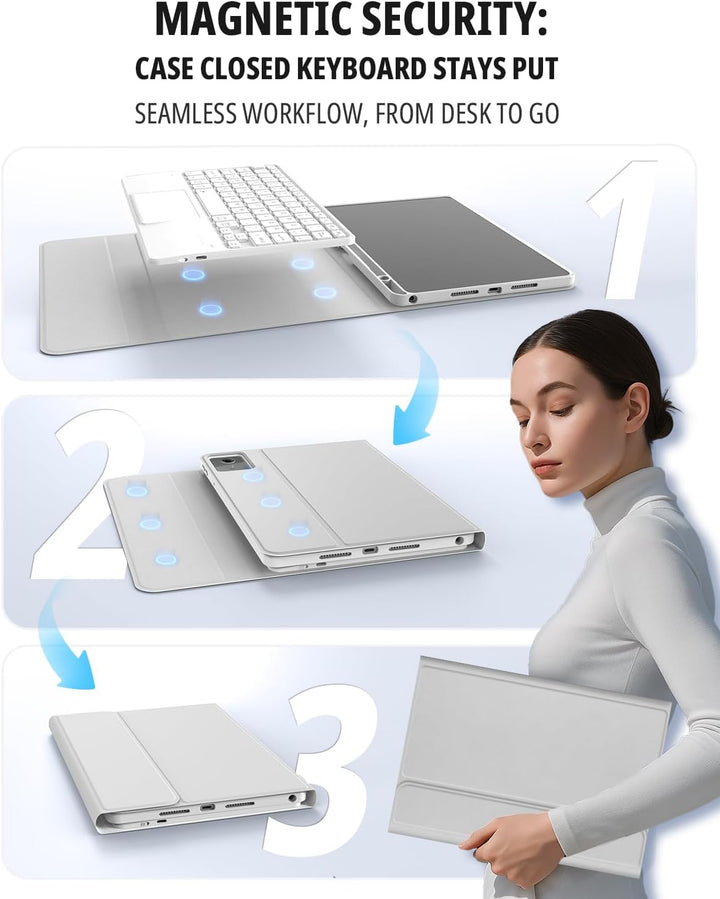 CACOE Tastatur Hülle für Lenovo Idea Tab 2025 11 Zoll (TB-336ZU TB-336FU) mit Touchpad, 7-Farbige Hi
