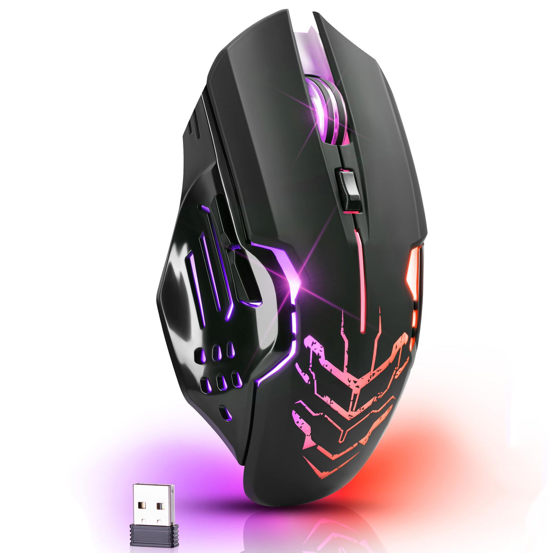 Defender® Katana Kabellose Gaming Maus - Geräuschlose Klicks - 5 programmierbare Tasten - RGB-Beleuc