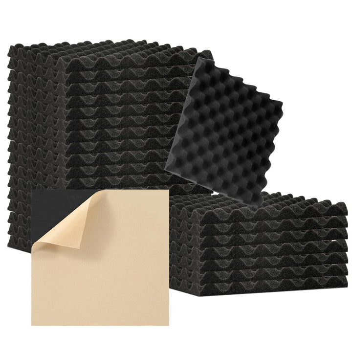 Akustikschaumstoff Schallabsorber, 48 Stück Akustikplatten Selbstklebend, Schallabsorber Wand, Schal