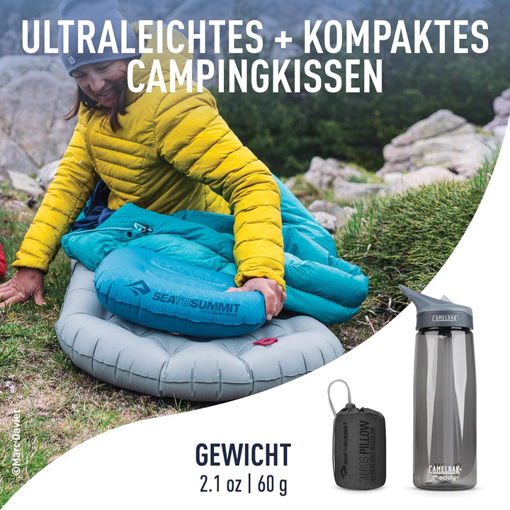 Sea to Summit Aeros Ultralight Pillow Regular - Reisekissen Grau 36x26x12 cm (1er Pack), Grau 36x26x