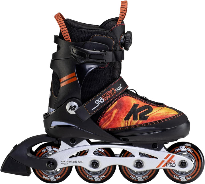 K2 Skates Jungen Inline Skates SK8 HERO BOA ALU, black - orange, 30F0118 black - orange L (EU: 35-40