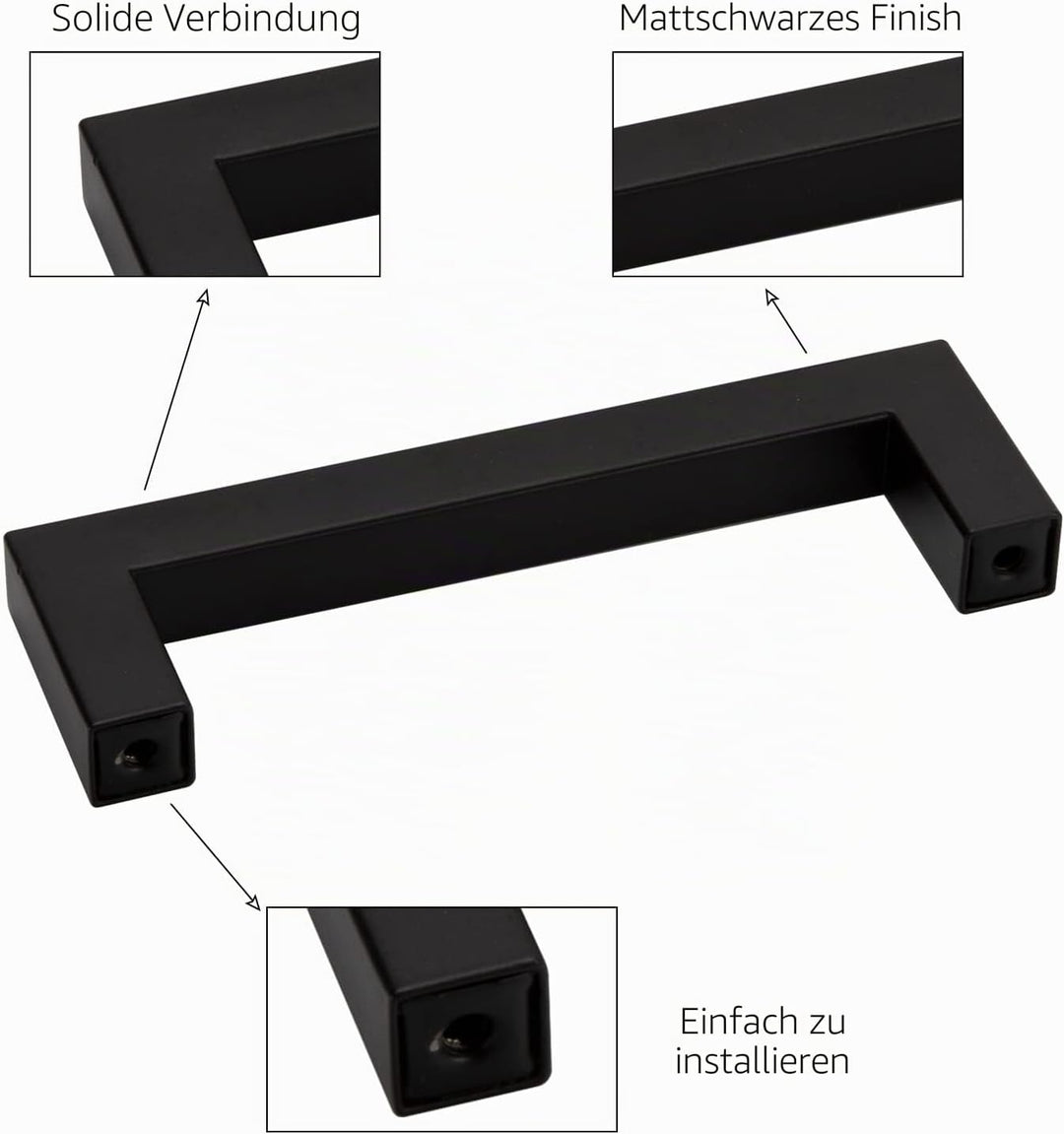 25 Stück Küchengriffe Schwarz LONTAN Griffe Schwarz 128mm lochabstand Griffe für Küchenschränke Schr