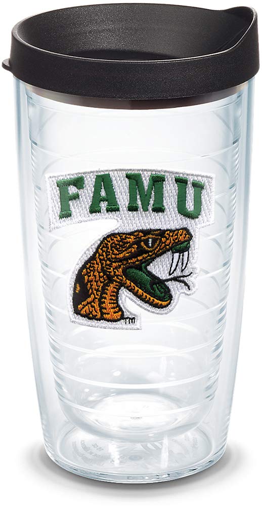 Tervis Florida A&M Rasslers Logo Becher mit Emblem und schwarzem Deckel, 473 ml, transparent Florida