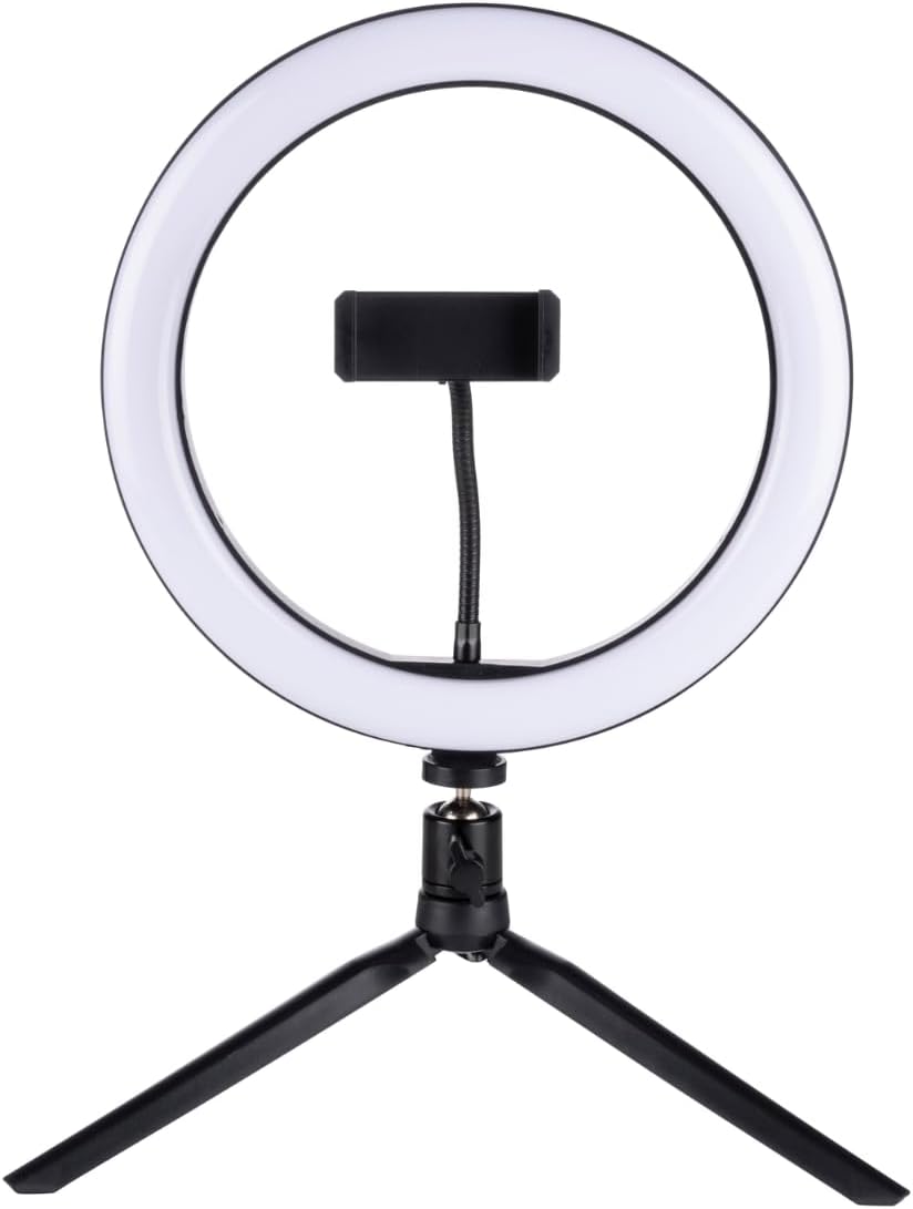 Grundig Ringlampe mit Stativ - Ringlicht 25cm - TikTok Ringleuchte mit 120 LEDs - 3Light Modes - USB