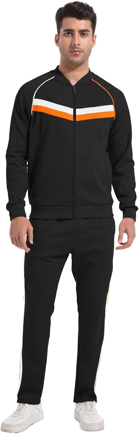 W JIANWANG Herren Jogginganzug Trainingsanzug Sportanzug Fussball Sporthose für Gym Tracksuit Atmung