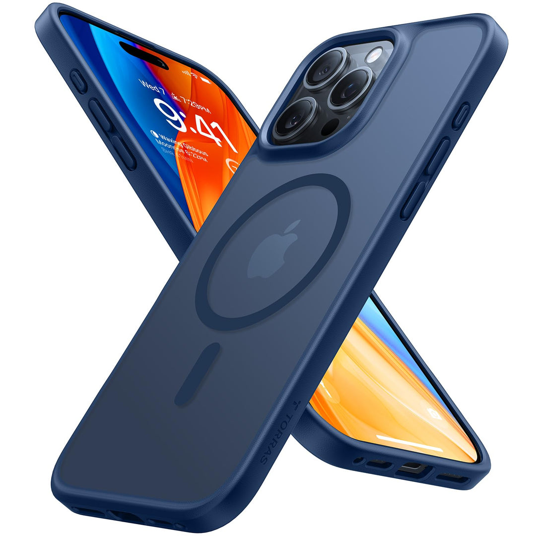 TORRAS Guardian-Mag für iPhone 16 Pro Max Hülle für MagSafe Blau | MagSafe-kompatibel, Zertifizierte