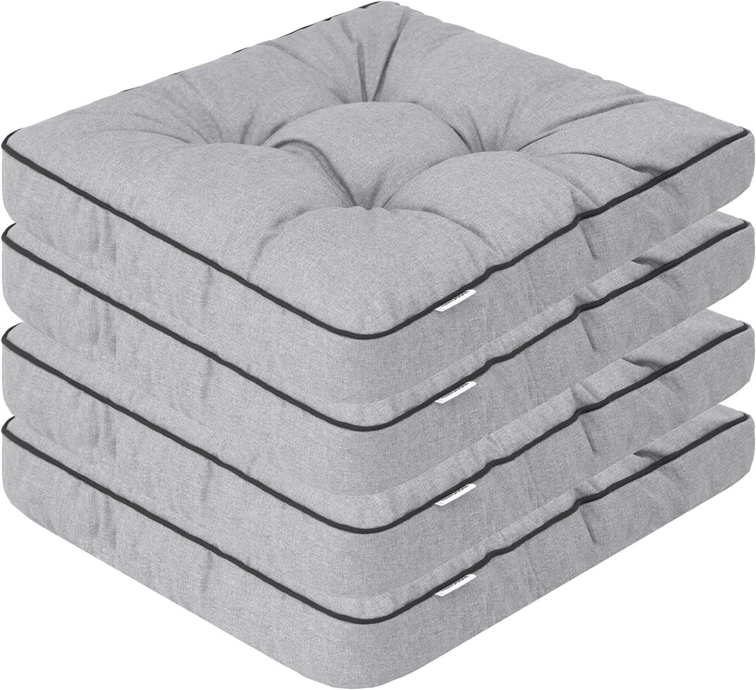 PillowPrim 4er Set Stuhlkissen 49x47 cm Sitzauflagen Polsterauflagen Outdoor/Indoor Aussen/Innen Gar