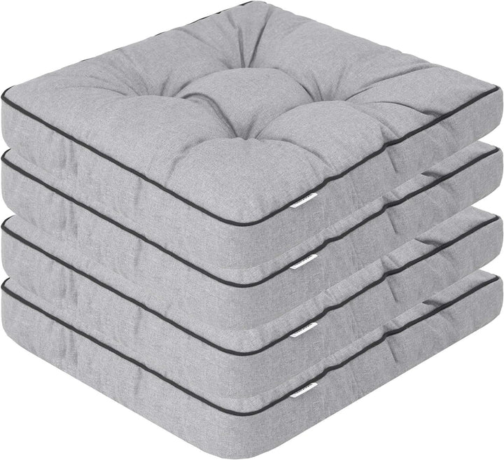 PillowPrim 4er Set Stuhlkissen 49x47 cm Sitzauflagen Polsterauflagen Outdoor/Indoor Aussen/Innen Gar