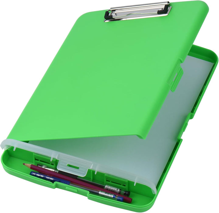 ZCZN Klemmbrett a4 mit Deckel, Schreibbrett mit Aufbewahrung, Kunststoff-Schreibbrett für Schule, In