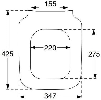 Pressalit 824000-DB6999 WC-Sitz Plan m.Deckel Weiss