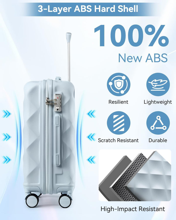 Sea choice Hardschalen Trolley Koffer Set 5tlg. Zwillingsrollen Reisekoffer Enthält 1 Reisetasche un